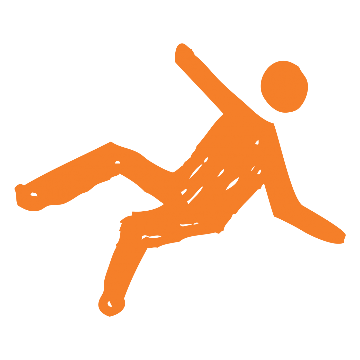 Falls Icon Orange Falling Person