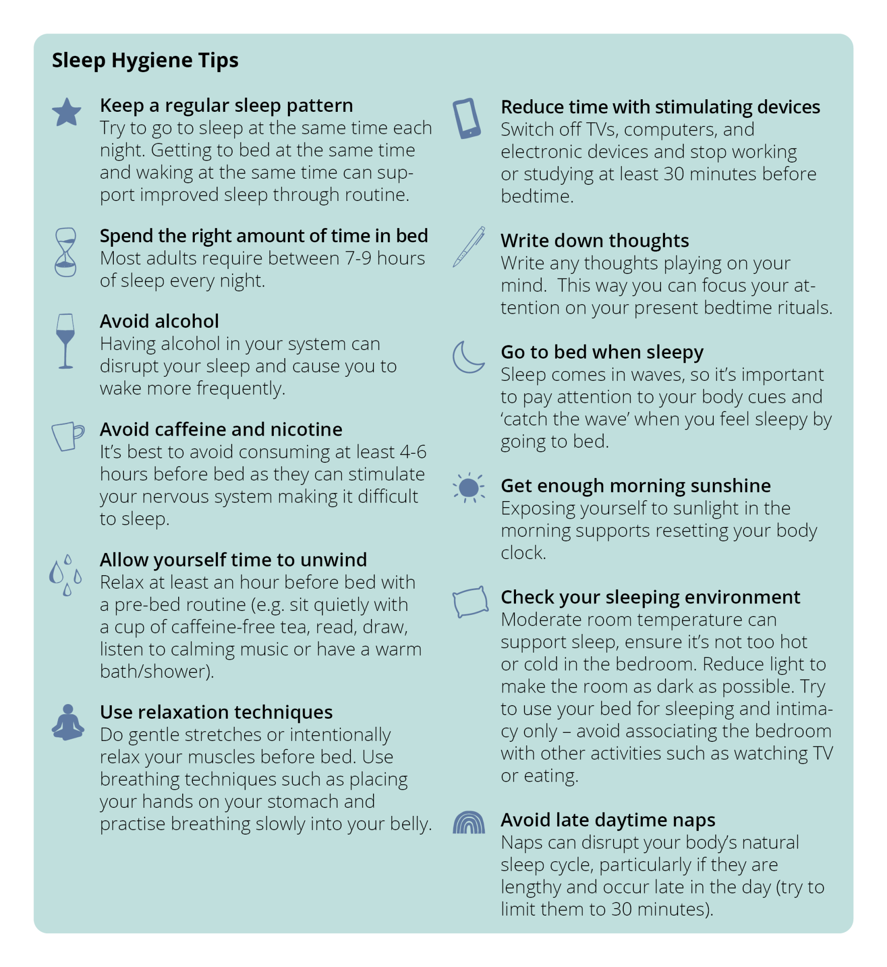 Sleep Hygiene Tips